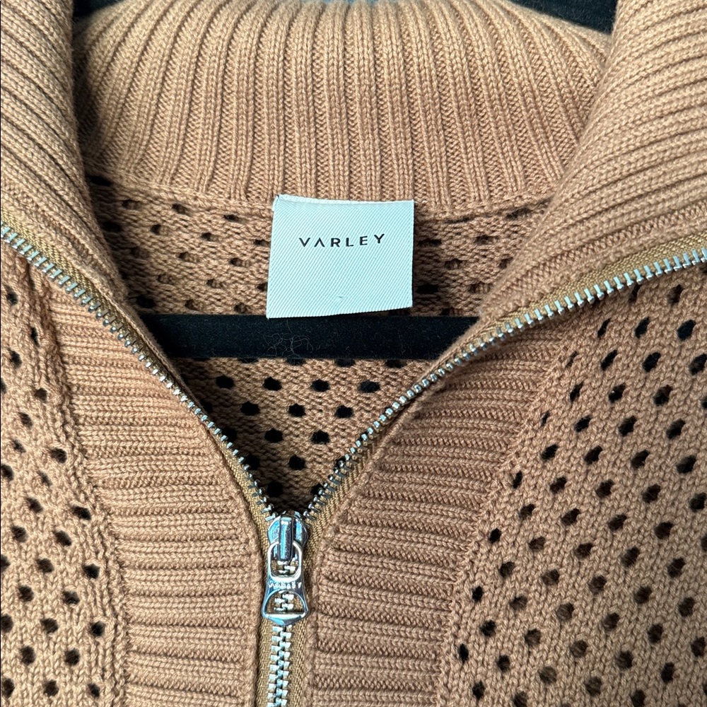 NWOT VARLEY Finn Longline Knit Jacket Warm Taupe - Women’s Small - Picture 3 of 6